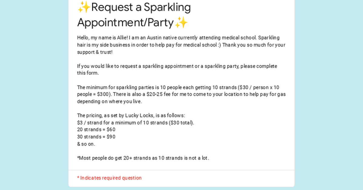 ✨Request a Sparkling Appointment/Party✨ thumbnail
