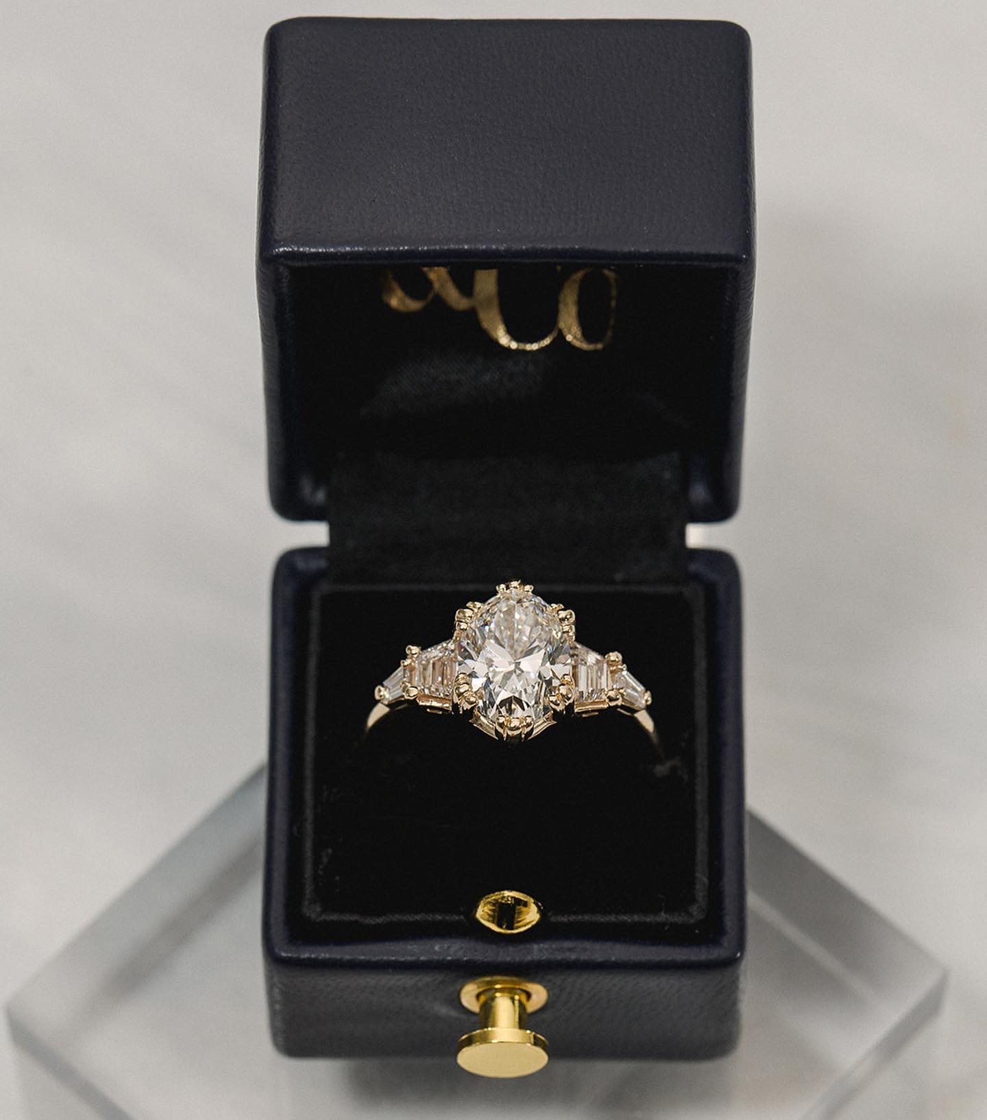Happy Valentine’s Day from this super romantic custom engagement ring, and congratulations to the newly affianced couple