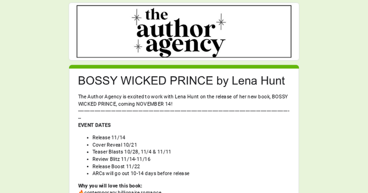 Get an ARC from The Author Agency thumbnail