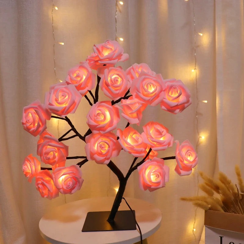 Rose Tree Lamp, USB Powered LED Light Flower Night Light for Home Decoration Outdoor Parties Weddings Gift thumbnail