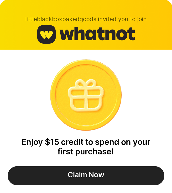Whatnot - Invitation from littleblackboxbakedgoods for $15 credit thumbnail