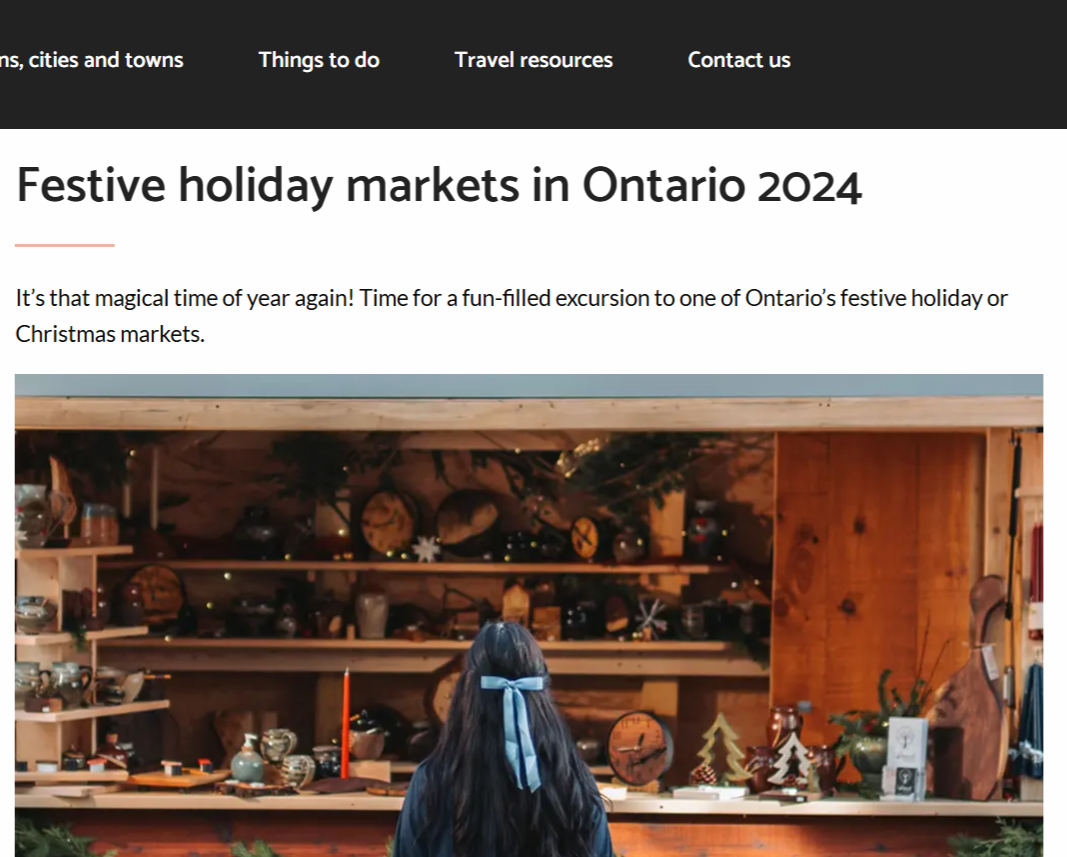 Destination Ontario // Festive holiday markets in Ontario 2024 thumbnail