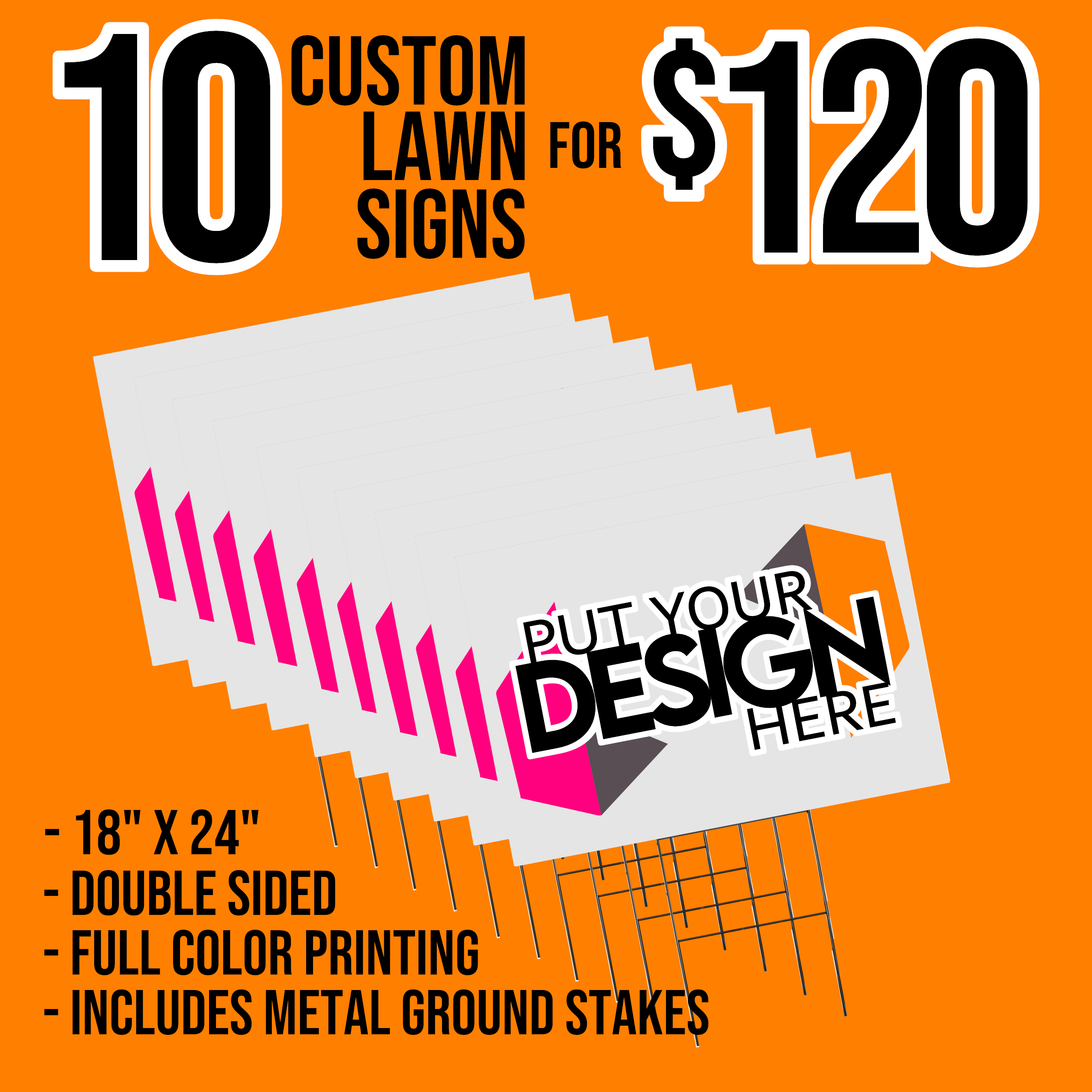 10 Custom Lawn Signs for $120 thumbnail
