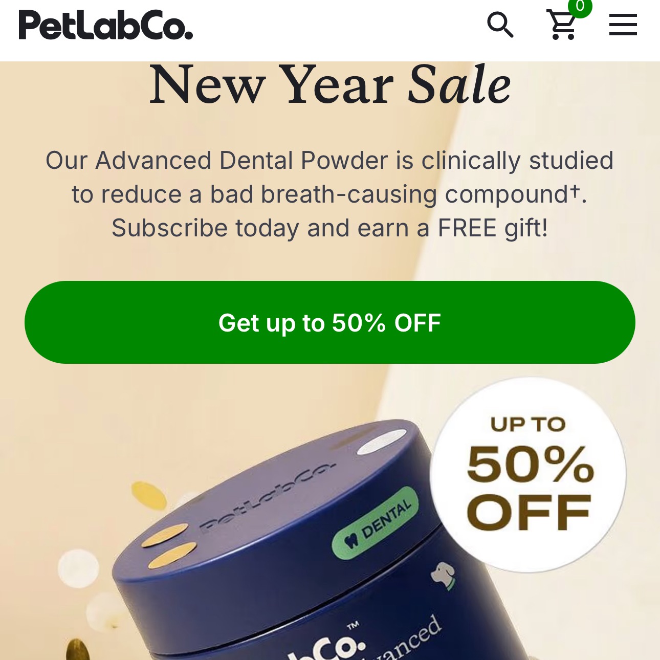 	PetLabCo: New Year Sale is on — save up to 50% off premium pet health supplements thumbnail
