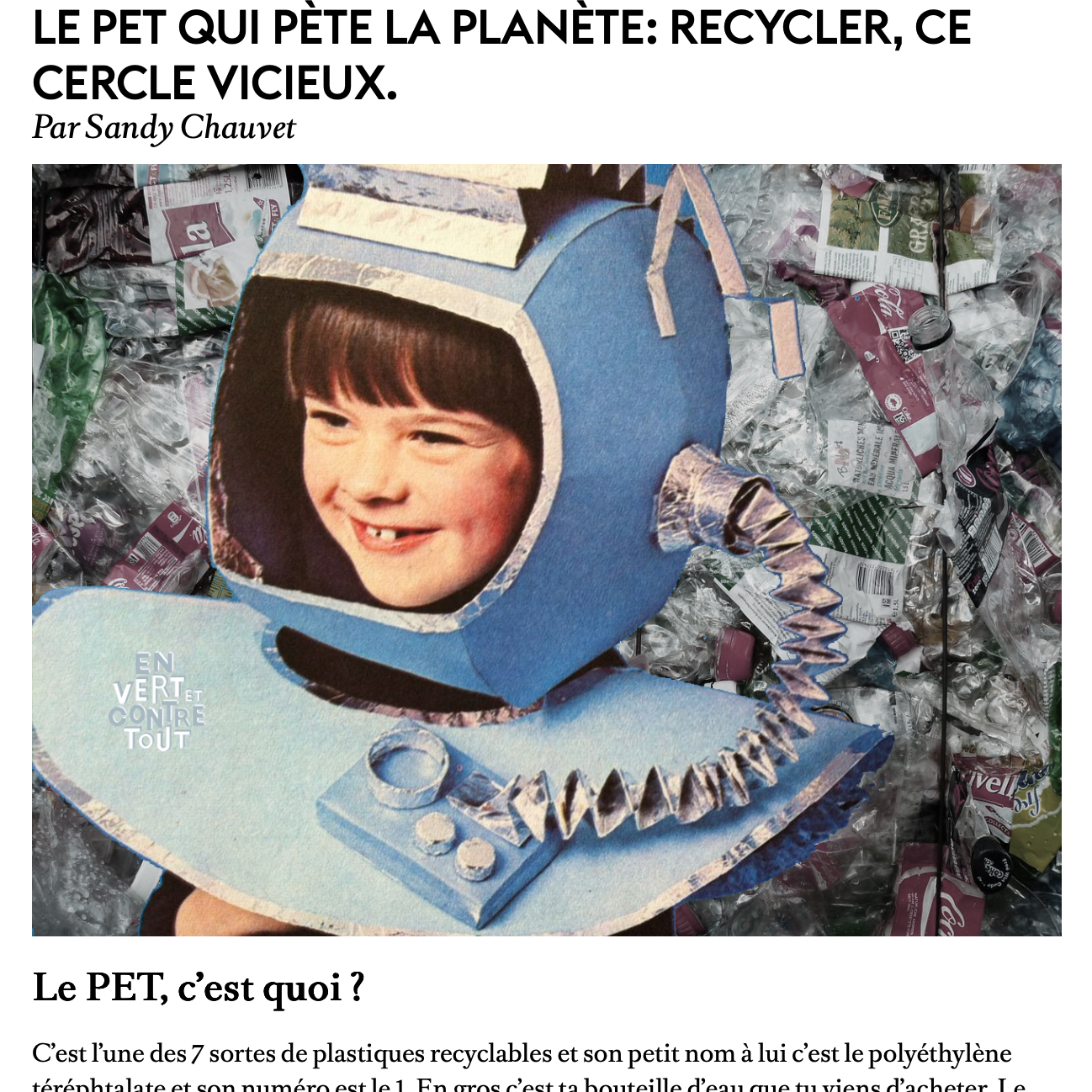 Article pour En Vert Et Contre Tout : le PET  thumbnail