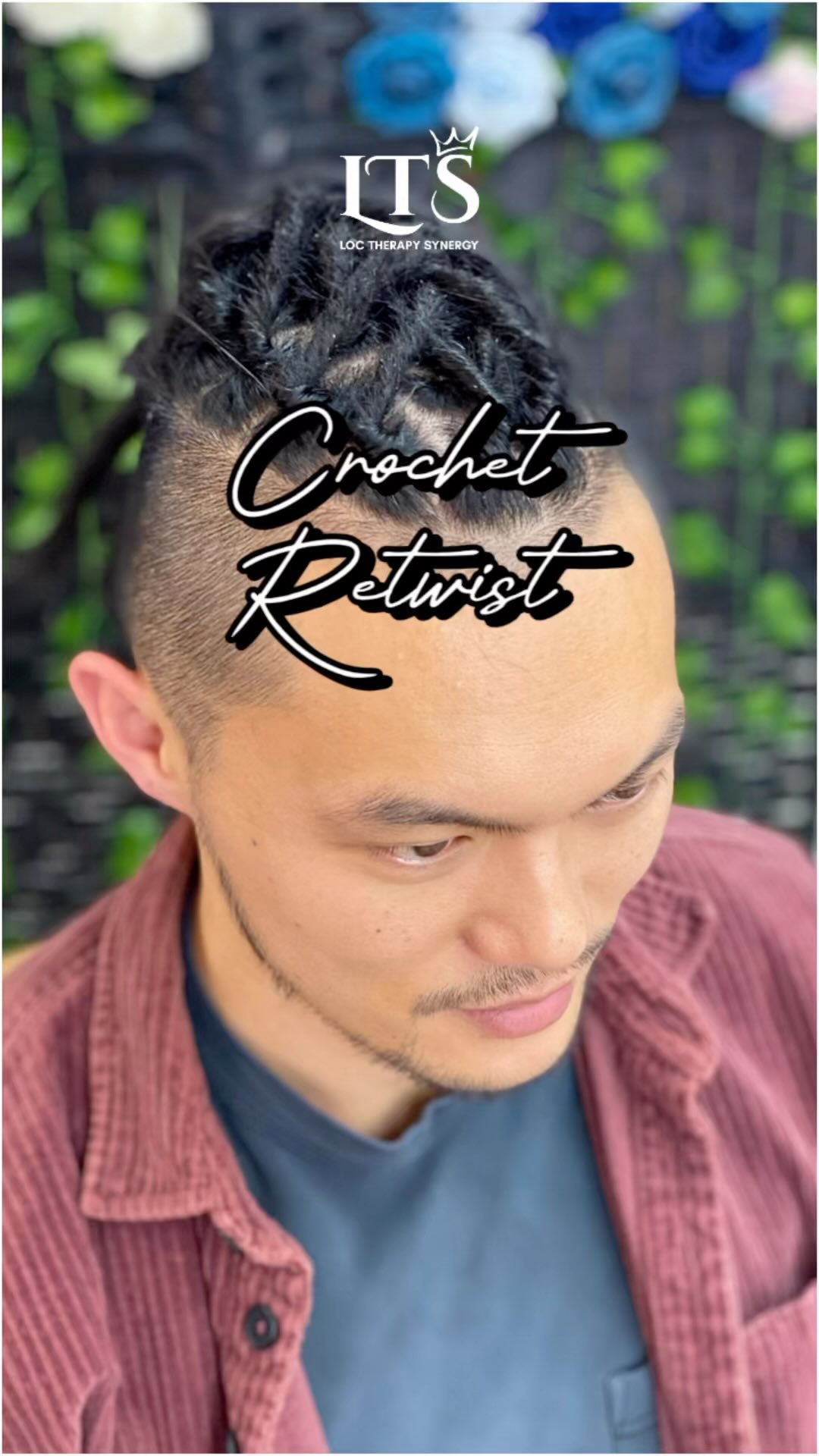 ✨ It’s been 8 months since my client’s last maintenance, so he requested a Crochet Retwist to make is hair uniformed and