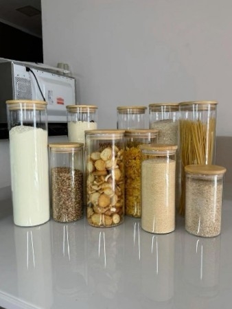 Conjunto de potes herméticos com tampa de bambu 🎍🤌 thumbnail