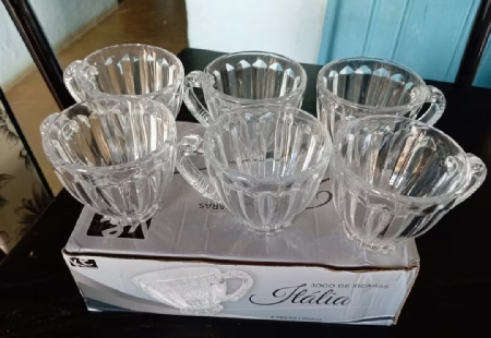 Jogo de Xícaras Vidro transparente 200ml ☕ thumbnail