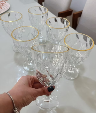 Jogo de tacas com borda dourada ✨ thumbnail