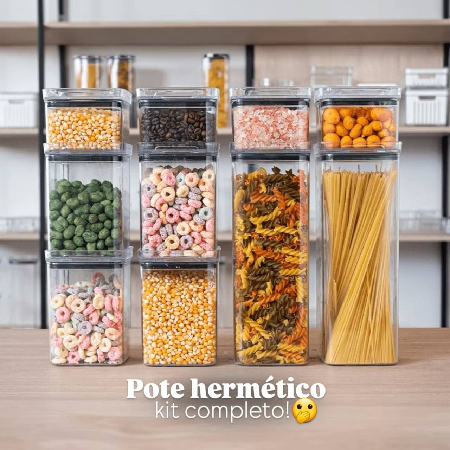 Kit potes herméticos quadrado e resistentes 🤌🏻 thumbnail