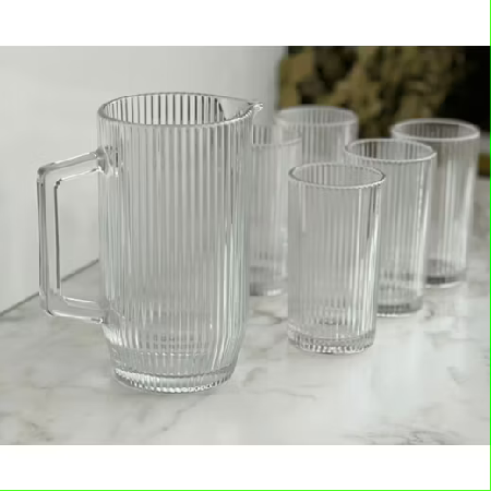 Jogo de copos + jarra canelado 🩷 thumbnail