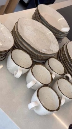 Conjunto de jantar + chá de porcelana com qualidade impecável 👌✨ thumbnail