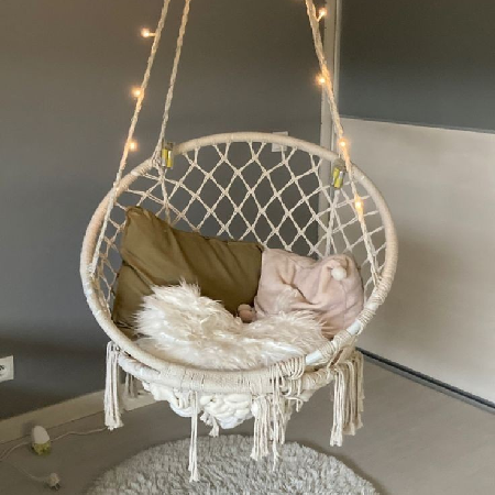 Cadeira de balanço suspensa perfeita pra aquele cantinho aconchegante 🥰✨ thumbnail
