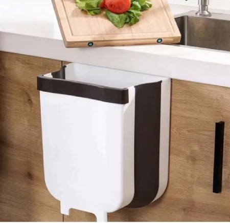 Lixeira dobrável, portátil, retrátil, de silicone 👌 thumbnail