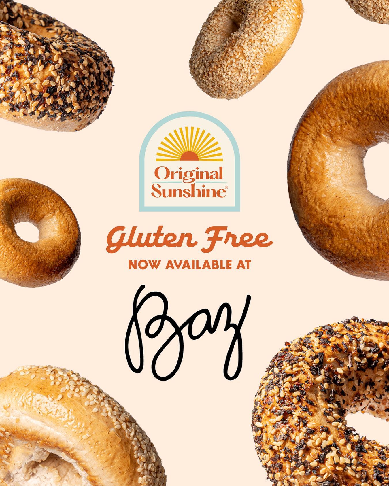 📣 Exciting Announcement! 🎉 Original Sunshine meets @bazbagel 🌟

Original Sunshine Gluten Free bagels are now available a