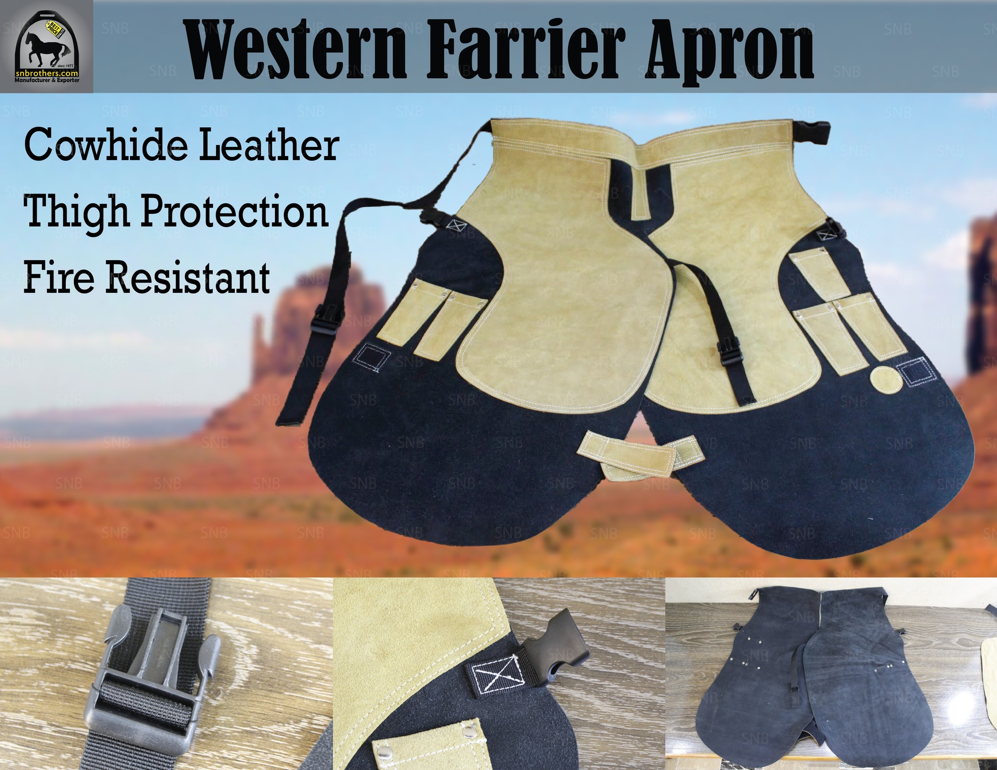 Handcrafted Cowhide Leather Farrier Apron 🐎 SNB

Product Description:

Durable Cowhide Leather: Made from thick, high-qu