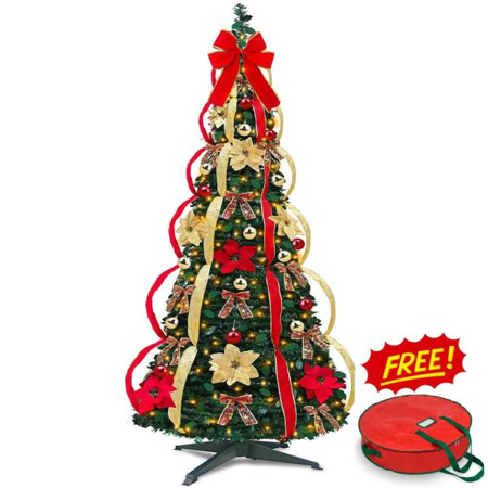 LINK 329 - ÁRVORE DE NATAL DECORADA RETRÁTIL 1,8M (SHOPEE) thumbnail