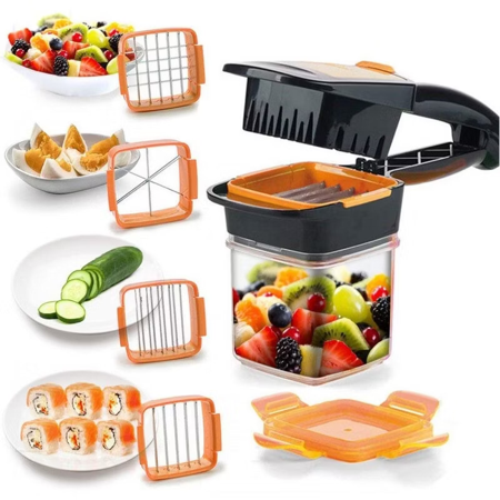 LINK 370 - MINI-CORTADOR DE FRUTAS E LEGUMES COM DISPENSER (SHOPEE) thumbnail