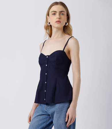 Blusa de alça fina azul  thumbnail