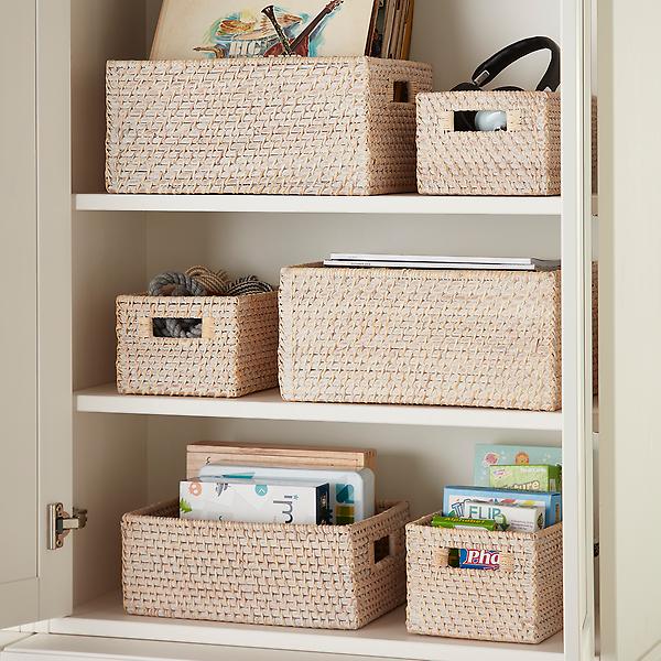Rattan Storage Bins with Handles thumbnail