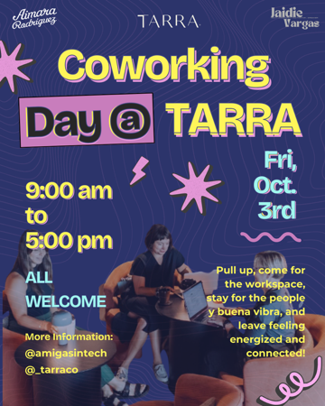 RSVP: 10/3 Coworking Day at TARRA thumbnail