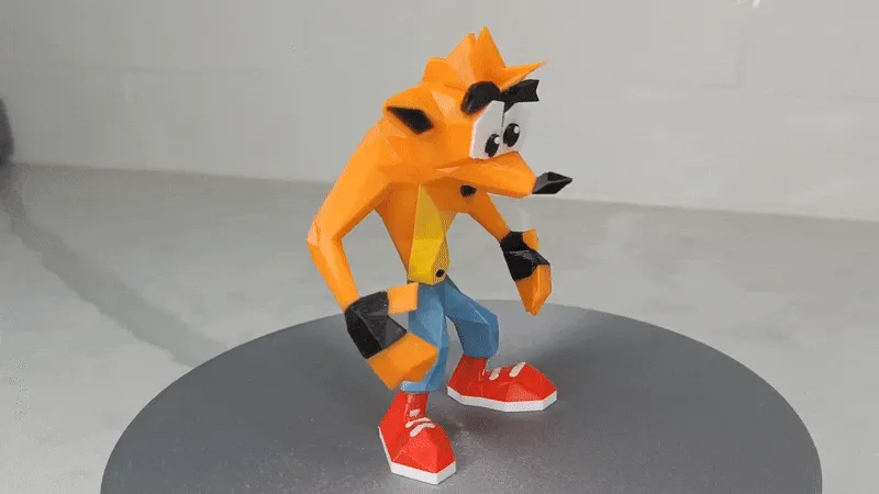 Low poly retro Crash figure - Free 3D Print Model - MakerWorld thumbnail