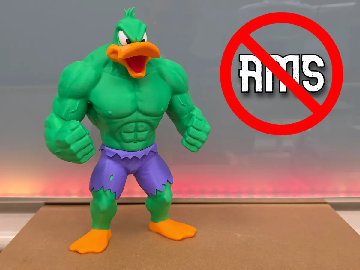 Daffy Duck as Hulk / NO AMS - Free 3D Print Model - MakerWorld thumbnail