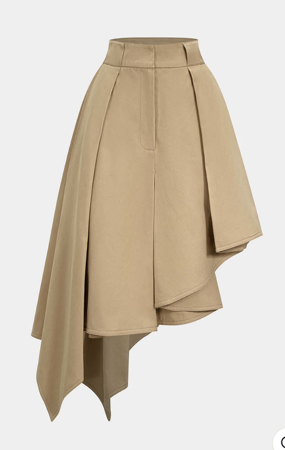 Solid Ruffle Hem Pleated Skirt thumbnail