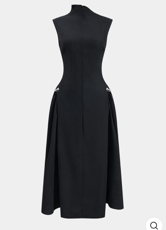 Metallic Decor Zipper Sleeveless Maxi Dress thumbnail