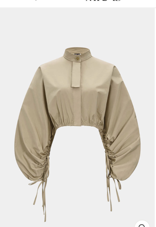 Tie-Up Ruched Long-Sleeve Jacket thumbnail