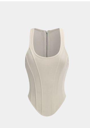 Zipper Tie-Up Corset Waist Tank Top thumbnail