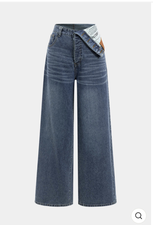 Denim Asymmetrical High Waist Jeans thumbnail