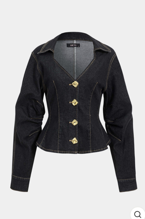 Denim Metallic Button Outerwear thumbnail