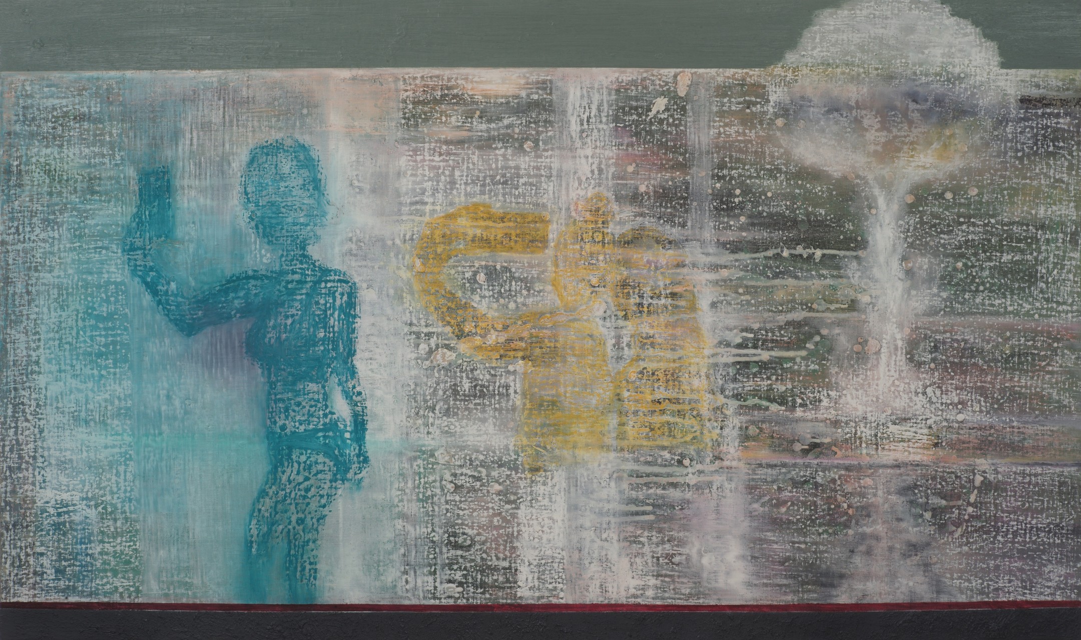 watch this, oil, oil pastel on canvas mounted on board, 80x135cm, 2023