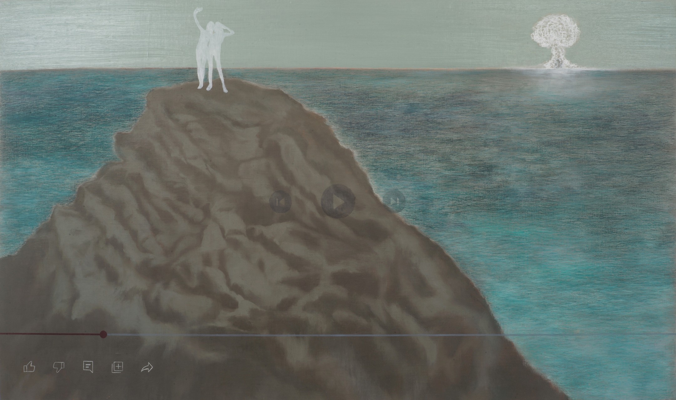 yolo, oil, oil pastel on canvas mounted on board, 80x135cm, 2023