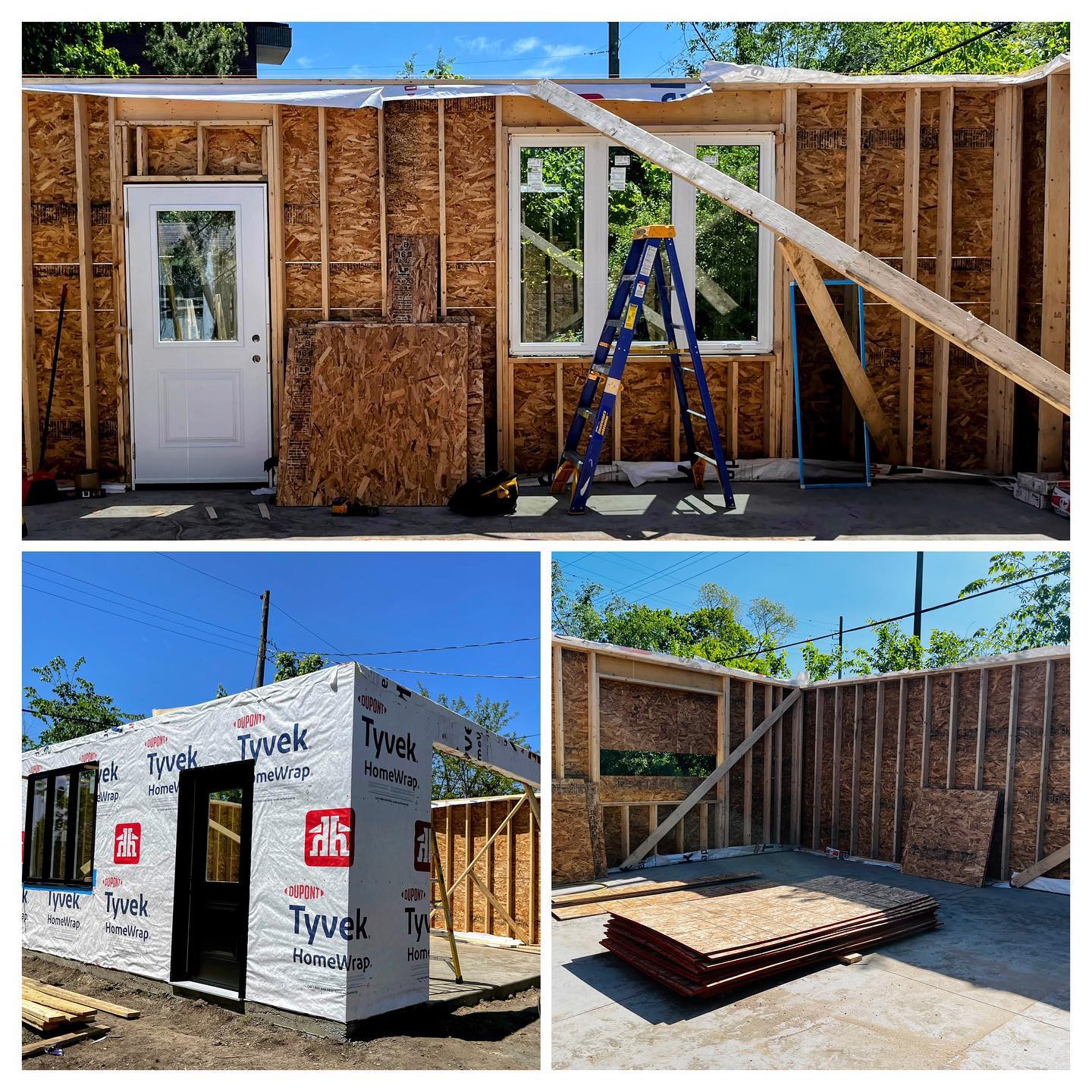 ⌛️AHEAD OF SCHEDULE

Ahead of truss delivery, the team managed to wrap the garage & also install doors/windows.  We are 