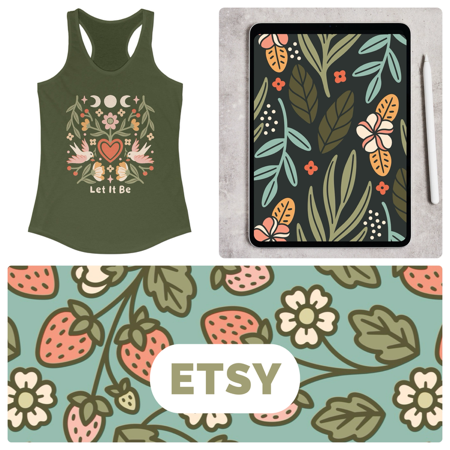 Seamless Patterns, Digital Decals, Custom Apparel & More โ sailorhollycreative thumbnail