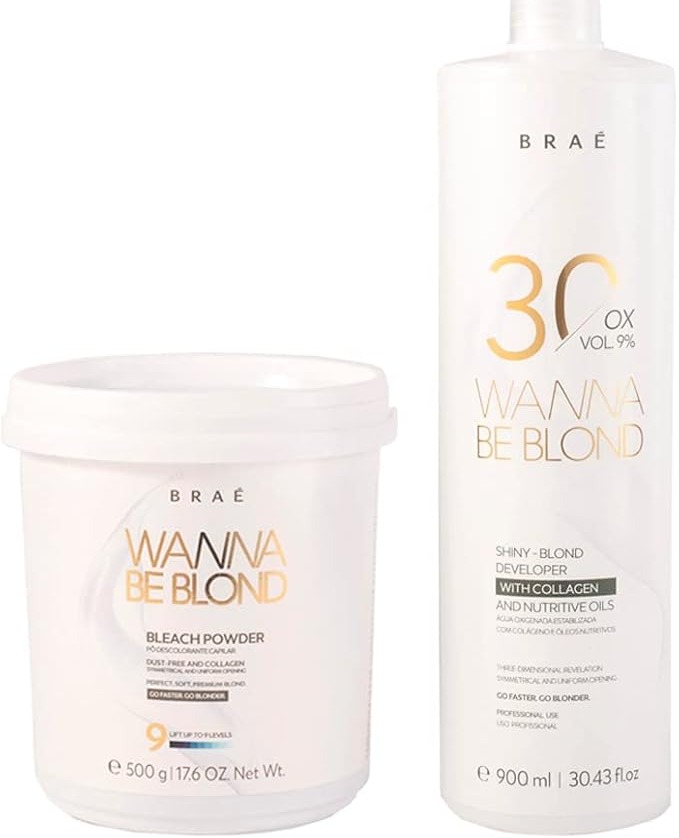 Braé Wanna Be Blond Pó Descolorante 500g Ox 30 Vol 900ml : Amazon.com.br: Beleza thumbnail