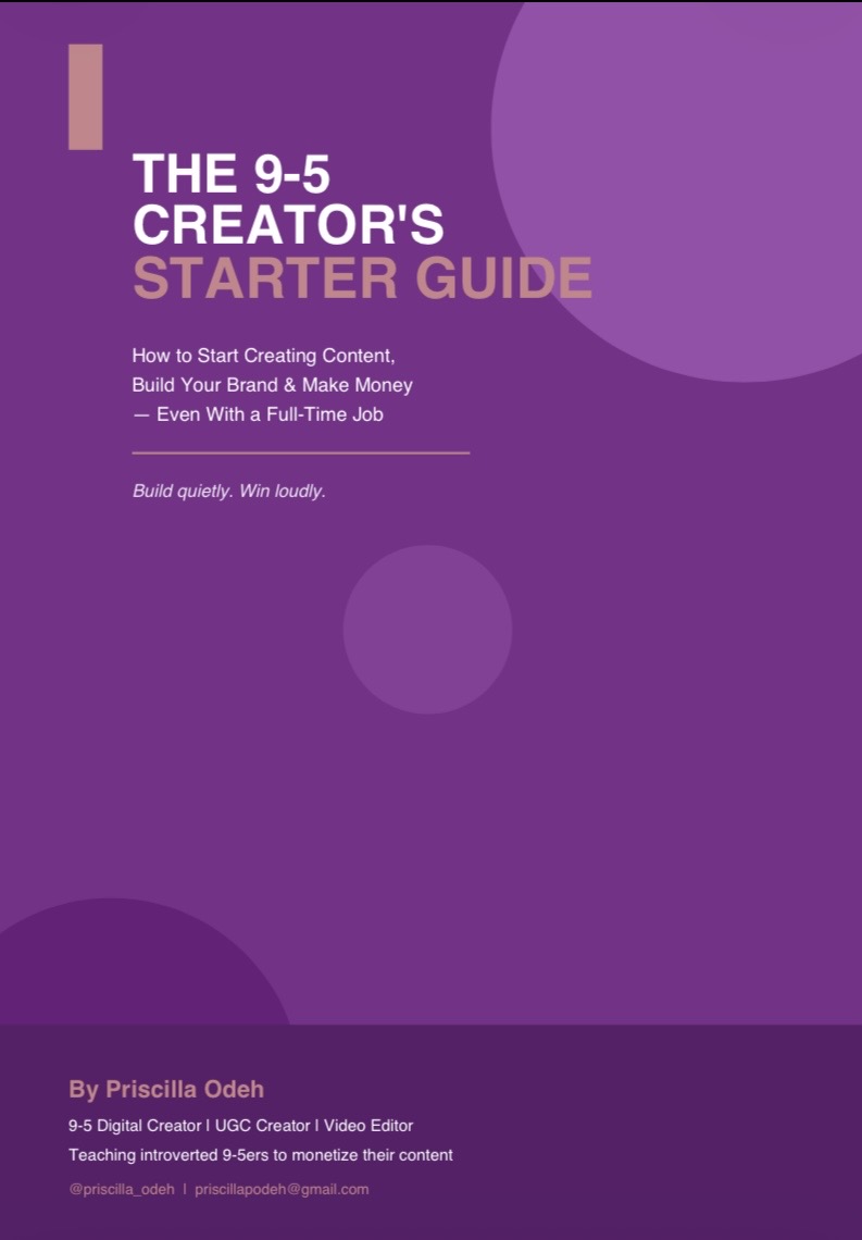 Buy THE 9-5 CREATOR'S STARTER GUIDE by odeh peace on Selar thumbnail