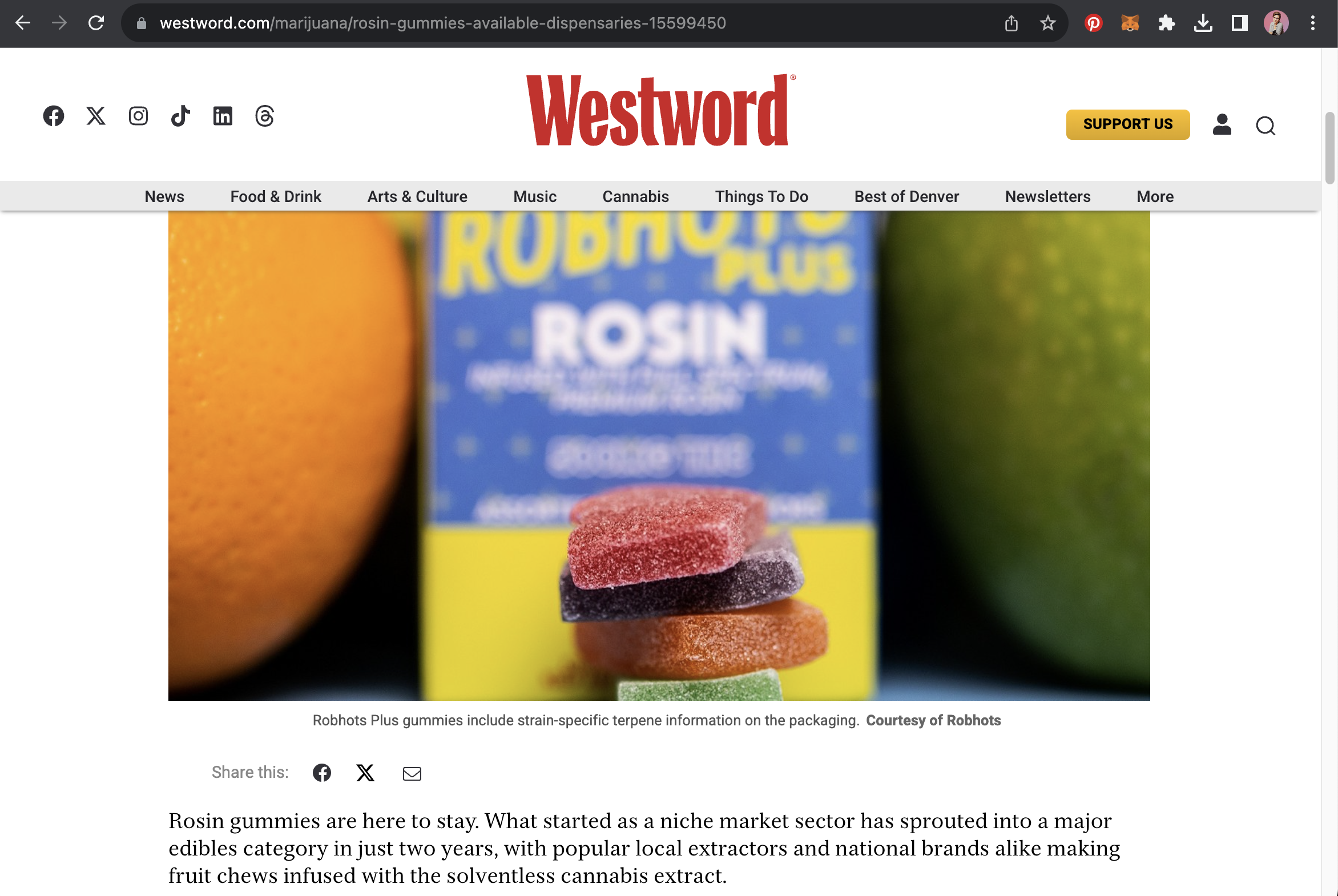News: "Ten Rosin Gummies Available in Dispensaries" thumbnail