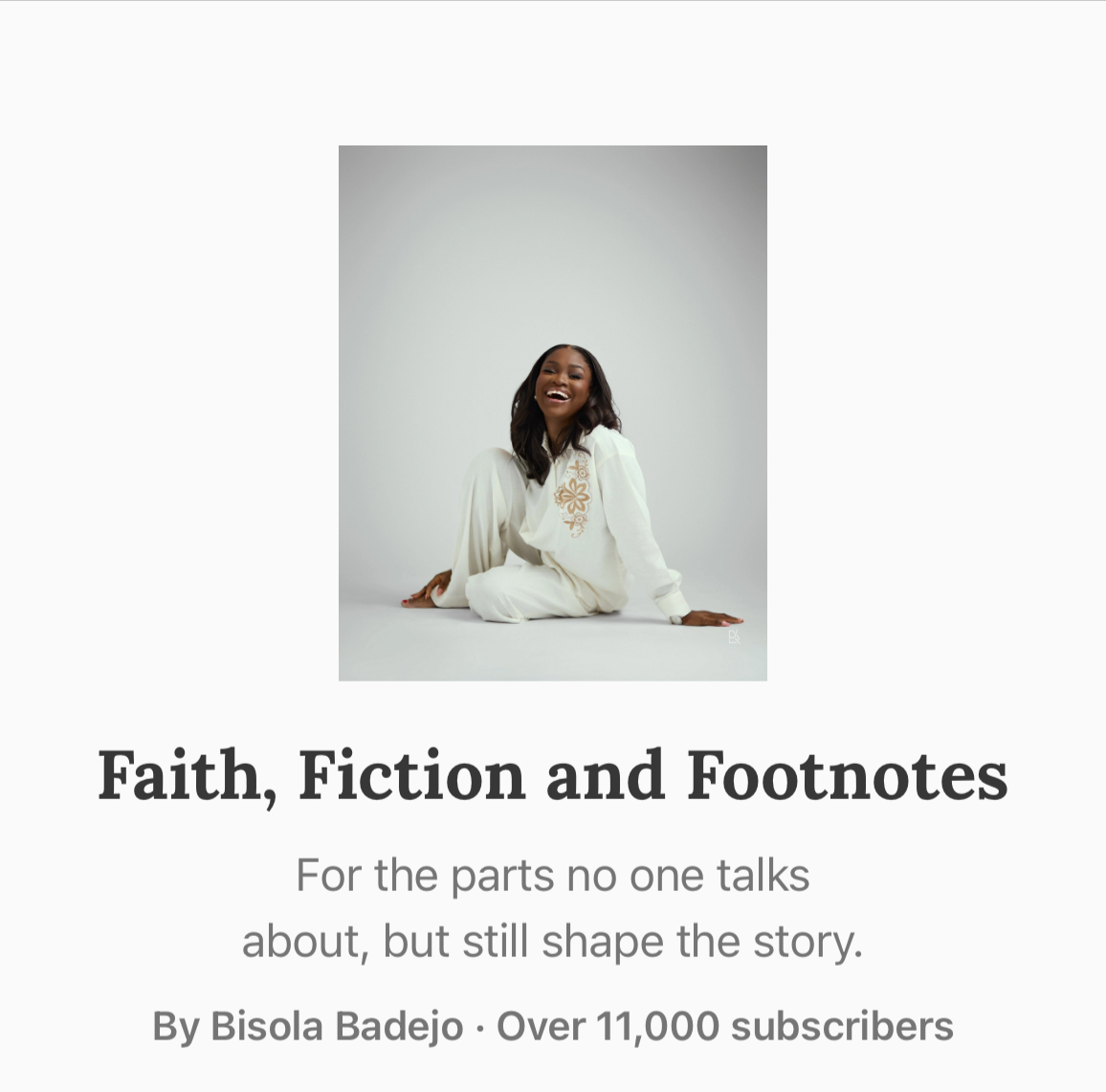 Faith, Fiction and Footnotes  | Bisola Badejo | Substack thumbnail