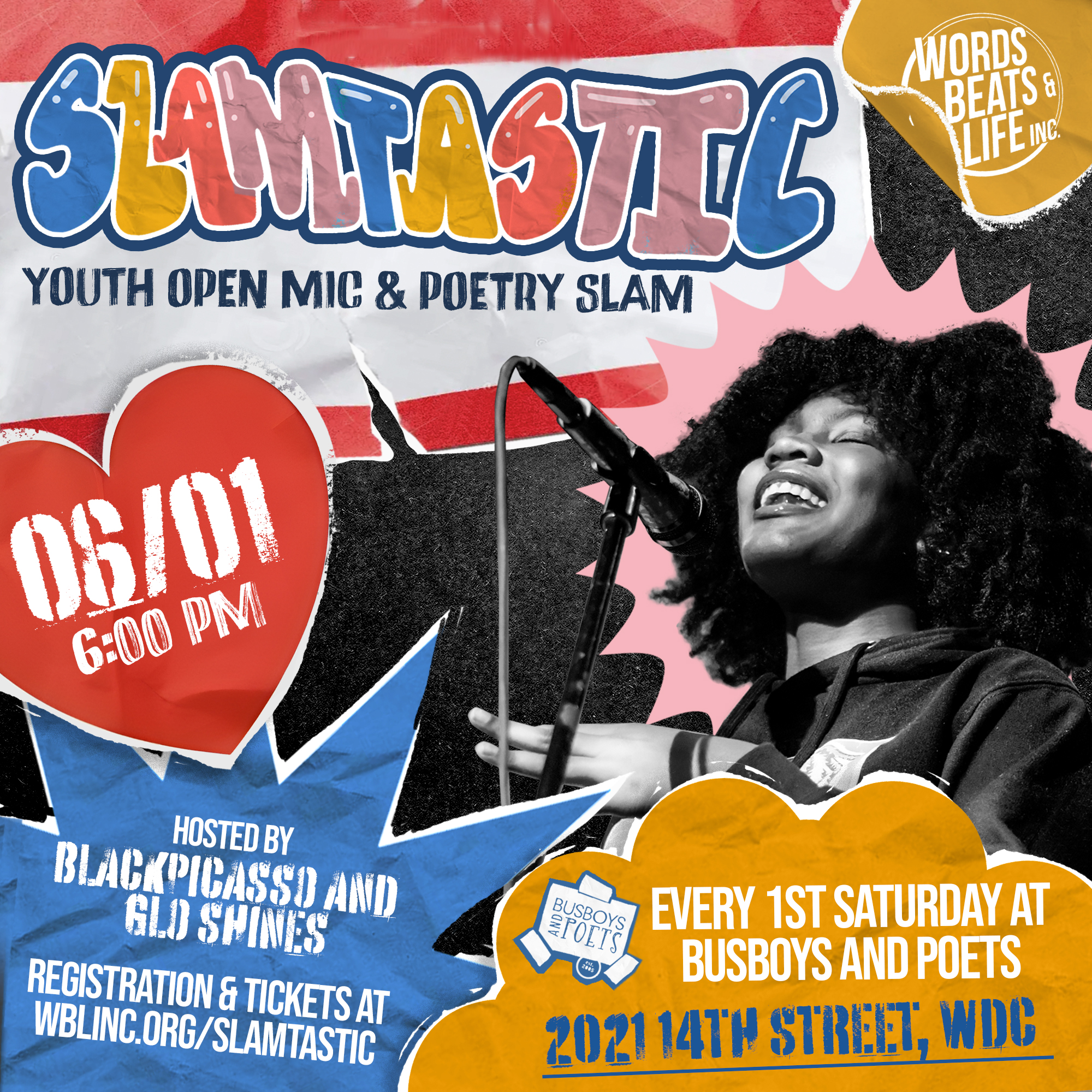 Youth Open Mic Night: Slamtastic every first Saturday thumbnail