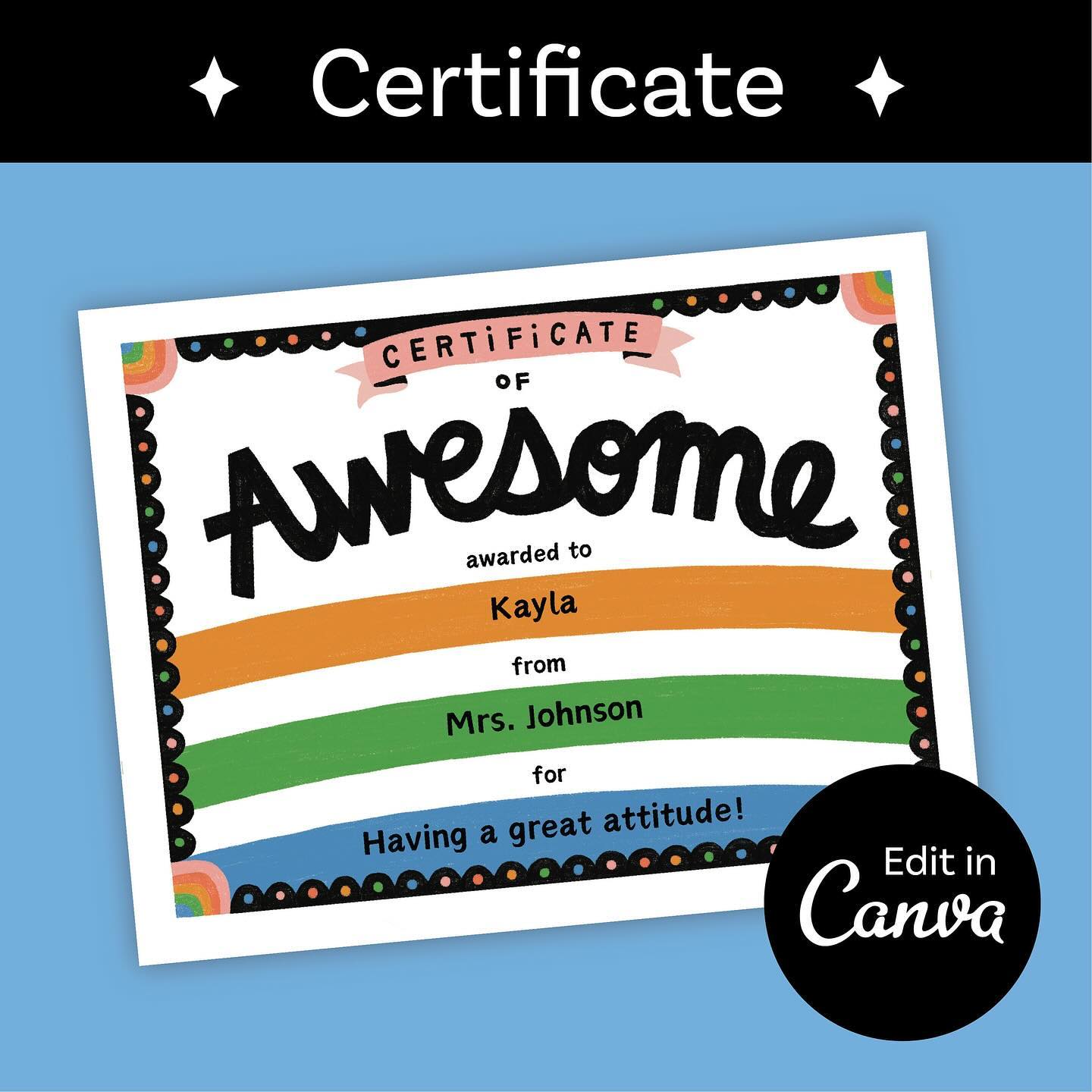 Kindness is magic. Have you told someone they are awesome today? Check out my Etsy shop for an easy downloadable templat