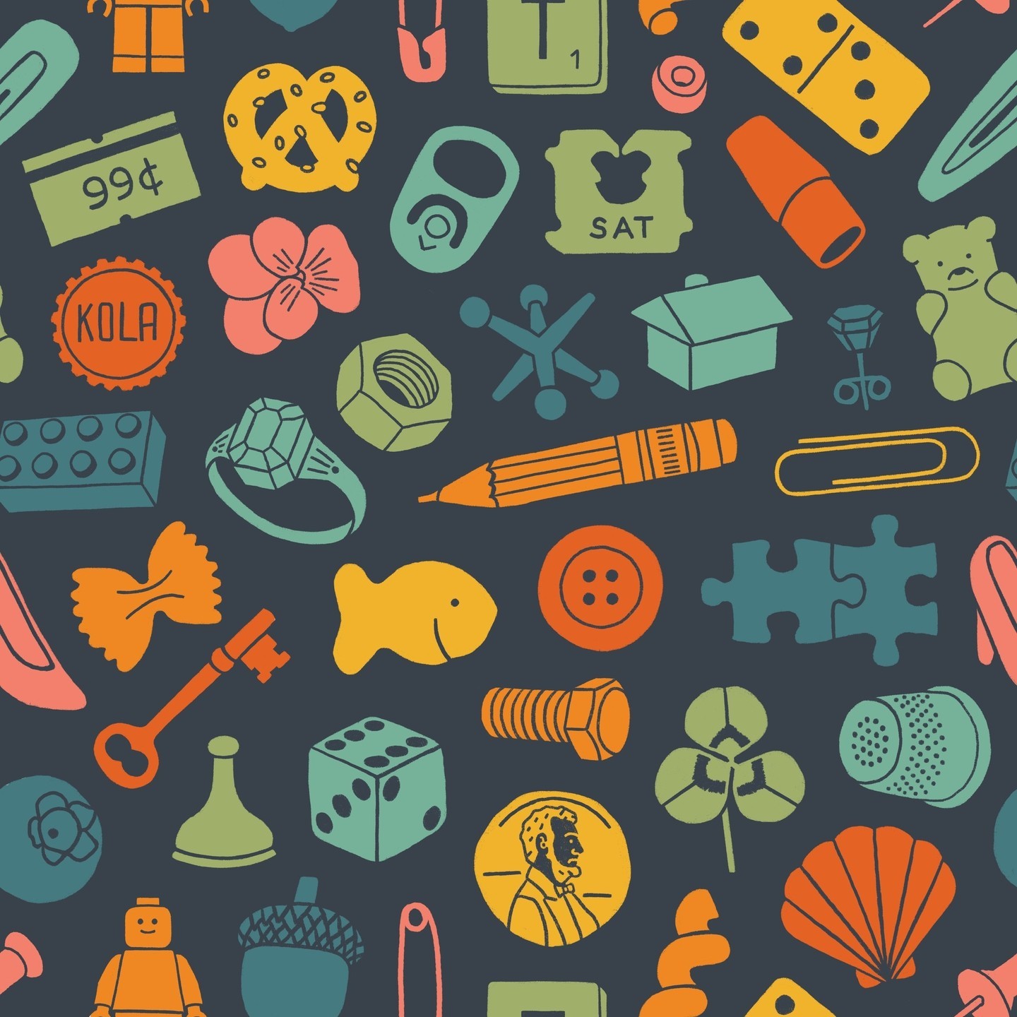 Childhood things. :)⁠
#spoonflower #redbubble #seamlesspattern #surfacepatterndesign #printandpattern #patterndesign #pa