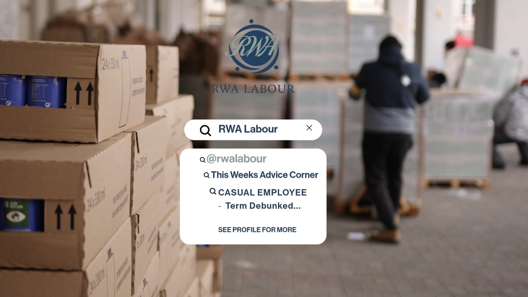 This Weeks Advice Corner

CASUAL EMPLOYEE – term Debunked

Please note that there is no definition for ‘casual’ workers 