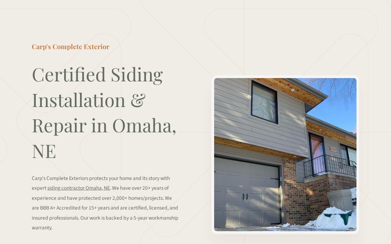 Carrd.co - Siding Installation in Omaha, NE  thumbnail