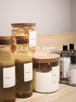 Restock my laundry essentials with me🤍 all 🔗s in b 1o #laundryroom #restock #laundryrestock #restockasmr #laundryroomorg