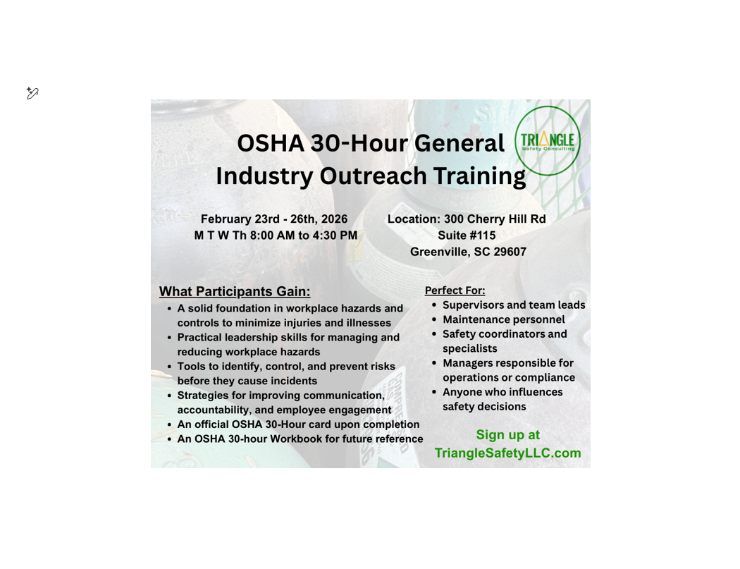 OSHA 30 Training in person in Greenville, South Carolina  thumbnail