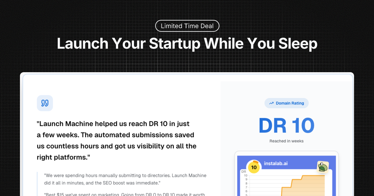 Launch Machine - Launch Your Startup to 15 Directories for $15 thumbnail