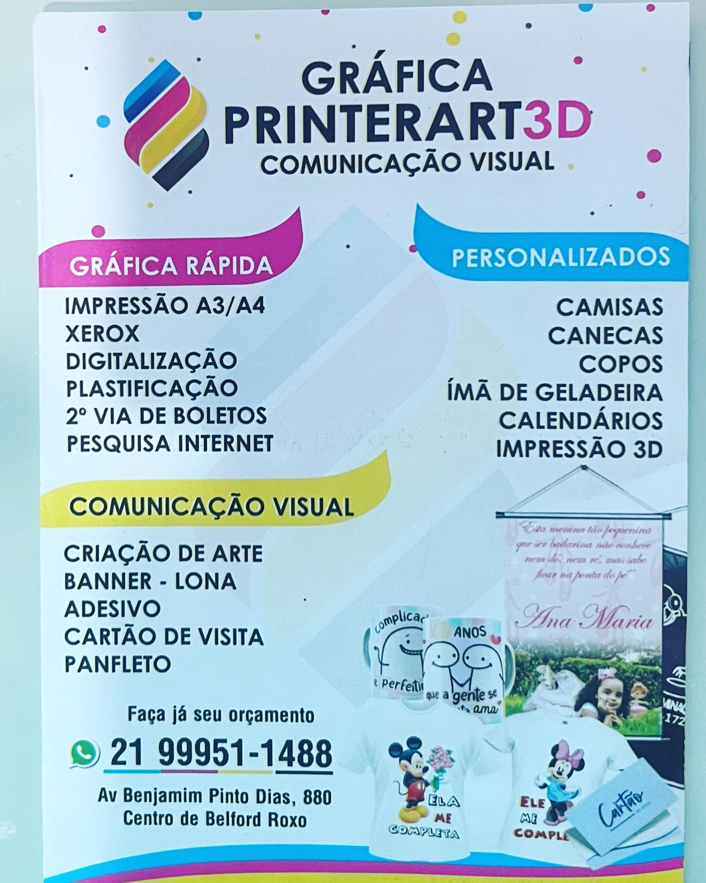 Uma nova forma de trabalho, um novo jeito de realizar sua demanda.
Venha fazer parte dessa experiência!
Gráfica rápida c